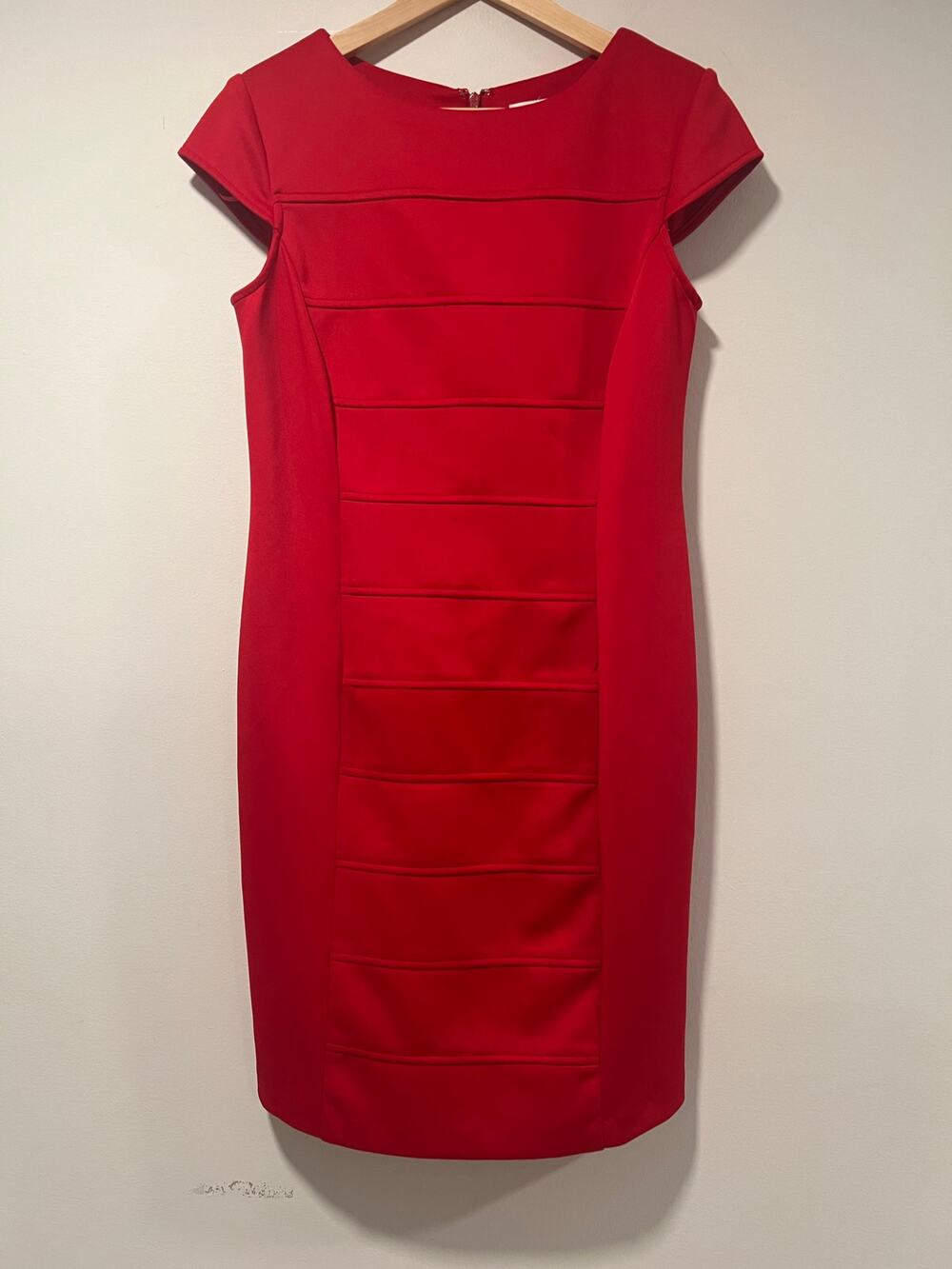Studio One New York Bodycon Cap Sleeve Knee Length Dress Red Size 8 JL